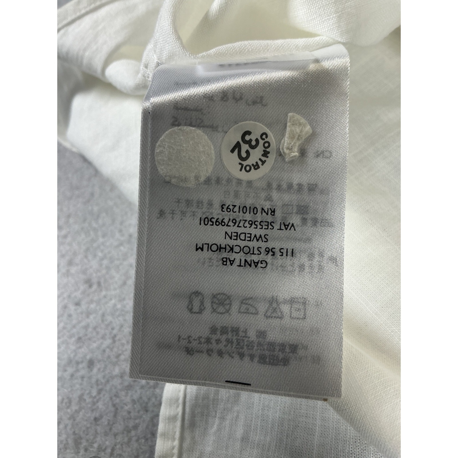 Gant Mens Xl White Chambray Fit Button Down Shirt Long Sleeve Nwt Cotton Casual — image 8 of 8